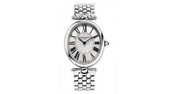 A stainless steel Frederique Constant watch, available at LV Luxury.