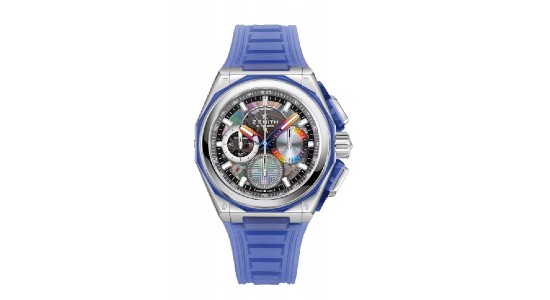 A colorful Zenith sports watch, available at LV Luxury.