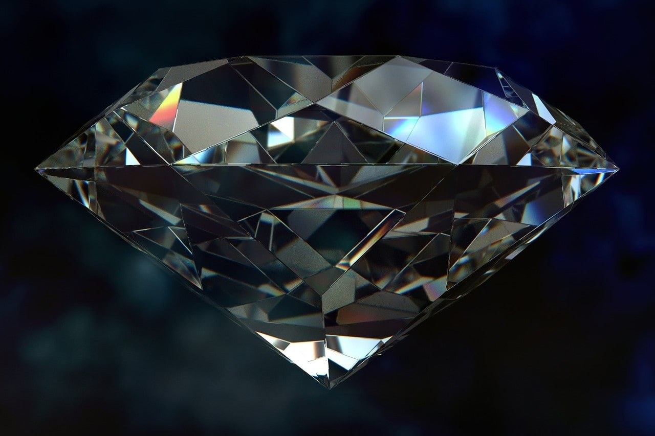 A close-up of a single stunning round-cut diamond.